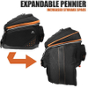 2 in 1 Commuter Bicycle Trunk Bag with Expandable Panniers Clip on Quick Release Design and Detachable Shoulder Strap