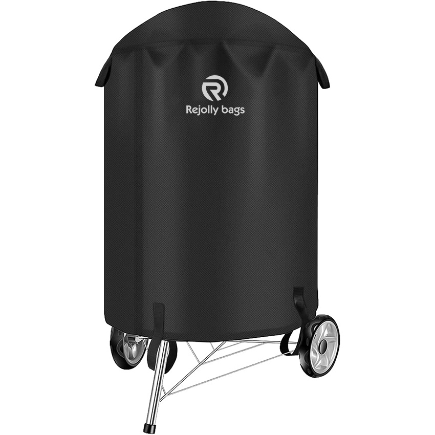 Heavy Duty Waterproof & Dustproof Oxford Fabric Round Barbecue Grill Cover with Handle & Hook&Loop Grill Cover