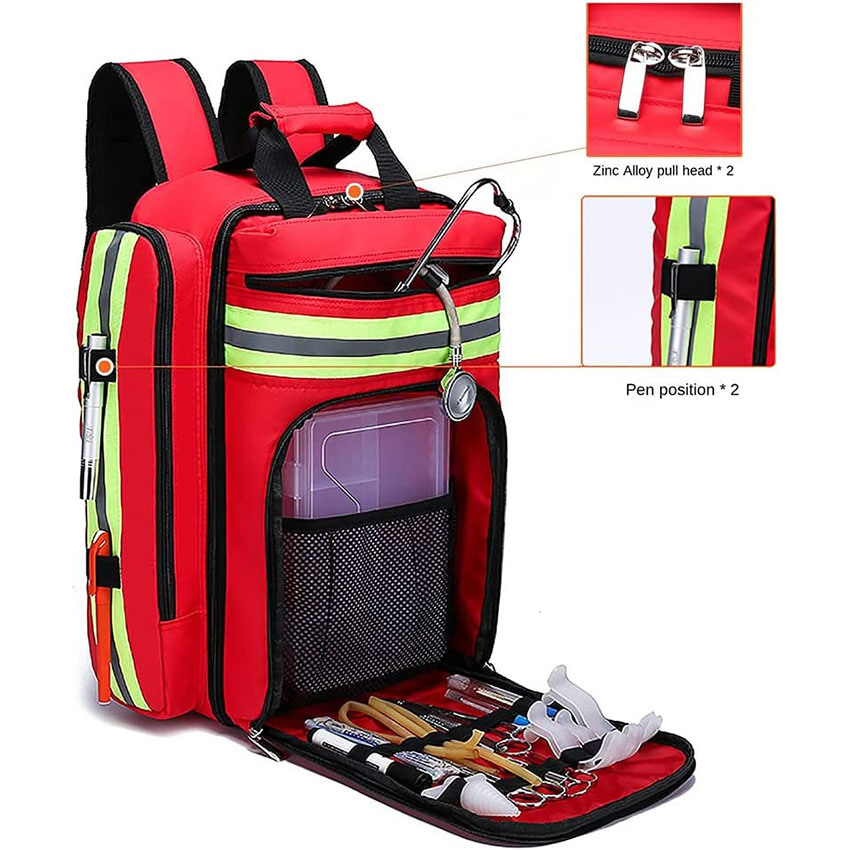 Large Empty Emergency Responder Trauma Bag First Aid Kit Bag Large Survival Emergency Medicine Storage Case for Travel Camping Car Workplace Medical Bag