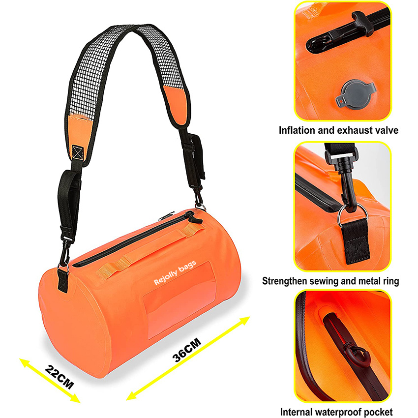 15L Swimming Waterproof Surf Bag Floating Breathable Shoulder Strap Airtight Zipper Dry Bag