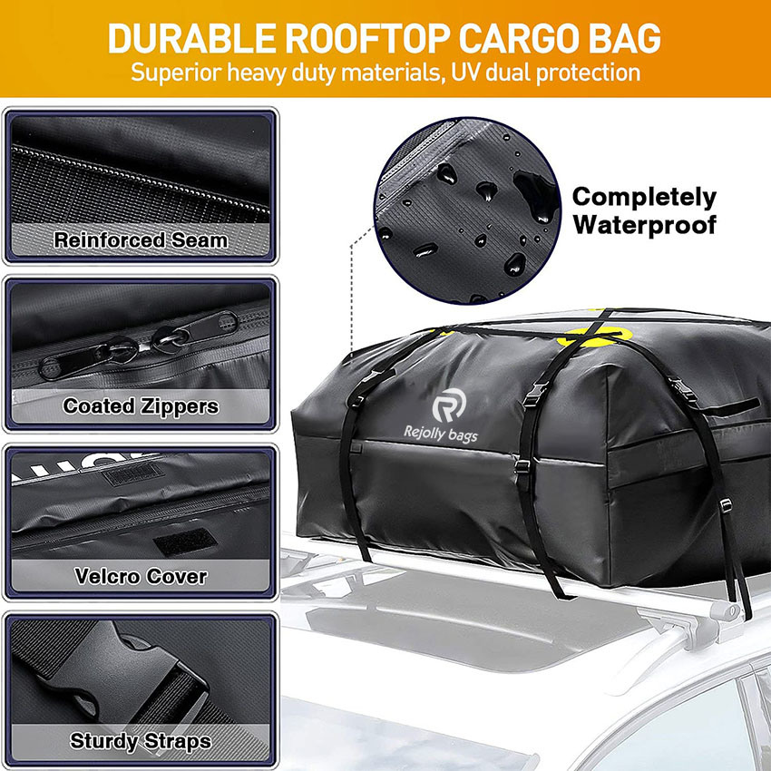 Roof Top Cargo Carrier, Waterproof Rooftop Cargo Bag for Cars, Trucks, Van and SUV - Soft Shell Luggage Rack on Car Topper Bag