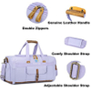 Overnight Duffel with Shoes Compartment for Women Men Canvas Weekend Carry on Travel Bag