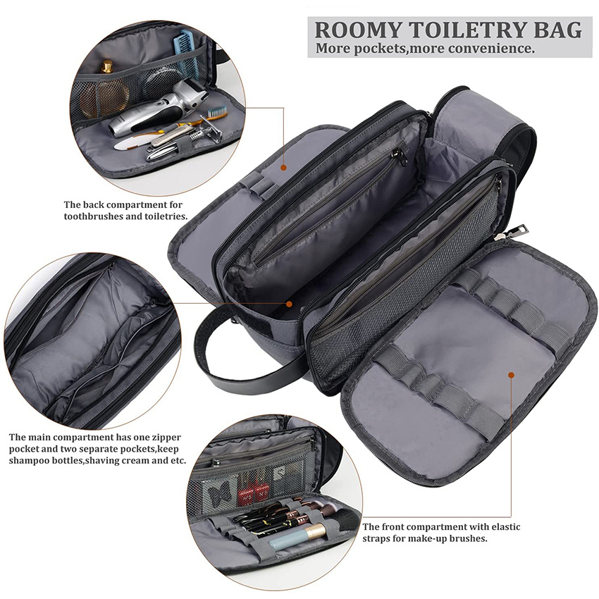 Mens Toiletry Bag Travel Toiletry Organizer Dopp Kit Water-Resistant Shaving Bag for Bathroom Toiletry Bag