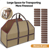 Extra Large Firewood Carrier Pack Heavy Duty Canvas Holder Log Tote Bag for Fireplaces & Wood Stoves Home Indoor Outdoor
