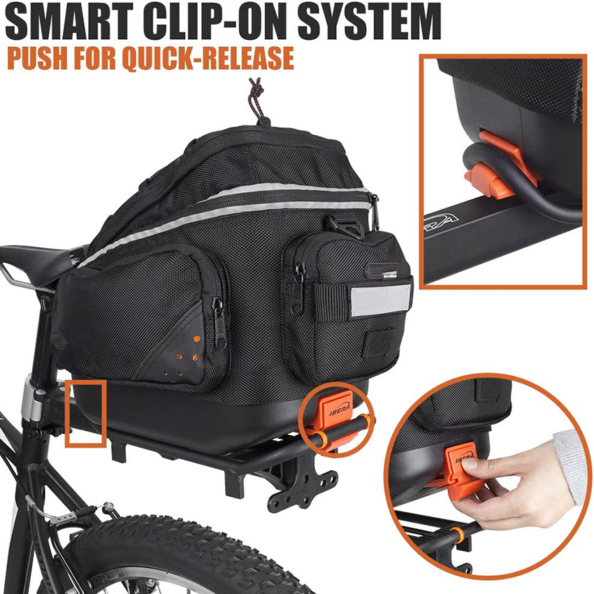 Quick-Release Mini Commuter Bike Trunk Bag Cycling Rear Seat Commuter Pack