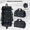 600d Oxford Tool Bag with Waterproof Soft Bottom, Multi-Pockets Wide Mouth Tool Tote with Safety Reflective Straps, Adjustable Shoulder Strap Tool Bag