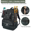 Large Fishing Bag with Rod Holders for 4 Trays Saltwater Resistant Tackle Bag with Waterproof Bottom for Storage Gear Fishing Rod Bags