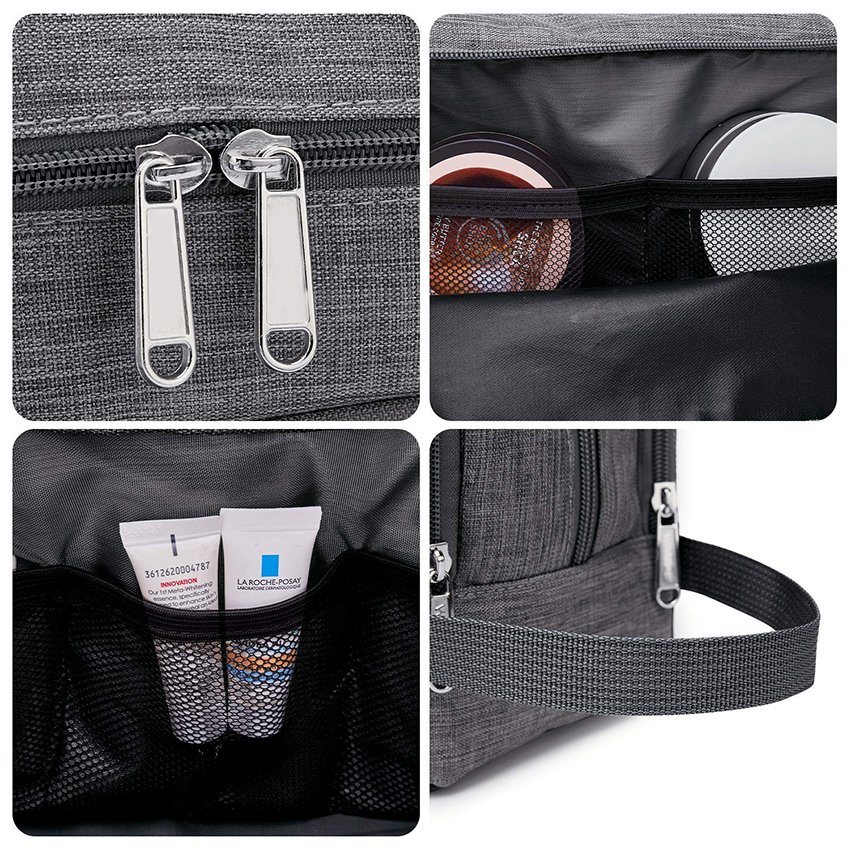 Nylon Lightweight Shaving Bag for Men and Women Small Toiletry Bag