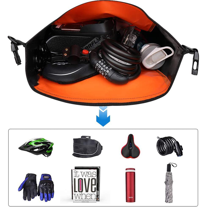 25L Pannier Bag Waterproof Extensible Bicycle Rear Seat Bag Shoulder Bag with Rain Cover for Riding Cycling Bicycle Bag