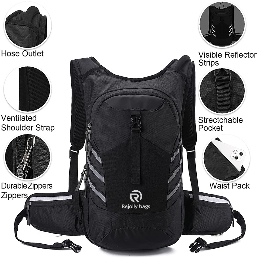 Insulated Hydration Backpack with 3L BPA Free Water Bladder, Lightweight Day Pack for Hiking, Running, Cycling Hydration Backpack