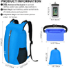 20L Lightweight Kayak Drybag - Packable Storage Backpacking Set for Hiking Fishing Sports Beach Travel Camping Blue Bag