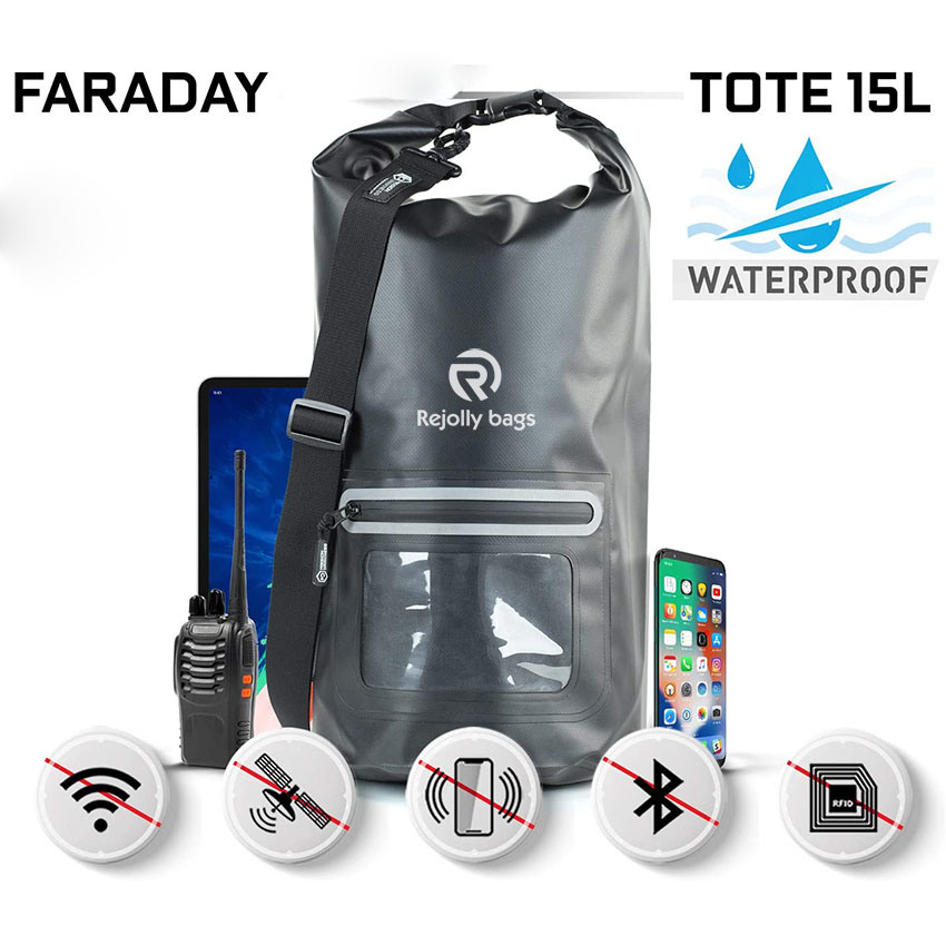 15L Waterproof Dry Bag for Electronic Device Security & Transport Signal Blocking, Anti-Tracking, Emp Shield, Data Privacy for Phones, Tablets, Laptops Bag