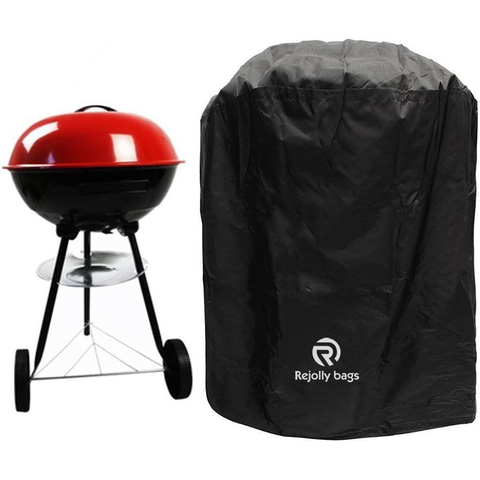 Waterproof Dustproof Barbecue Oven Protection Cover for Round Gas Charcoal Electric Barbecue Outdoor Garden Patio Barbecue Accessory Grill Bag