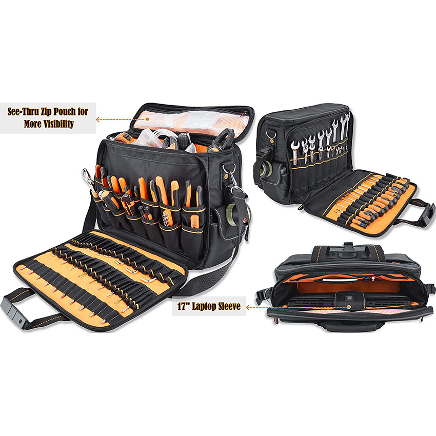 1680d Nylon 88-Pockets Electrician Tool Bag for Computer Technician Tool Bag