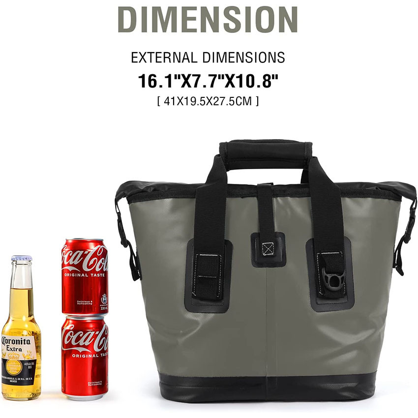 Insulated Cooler Leakproof Cooler Tote Bag Soft Sided Cooler Beach Cooler Bag with Removable Shoulder Strap for Outdoor Fish Bag
