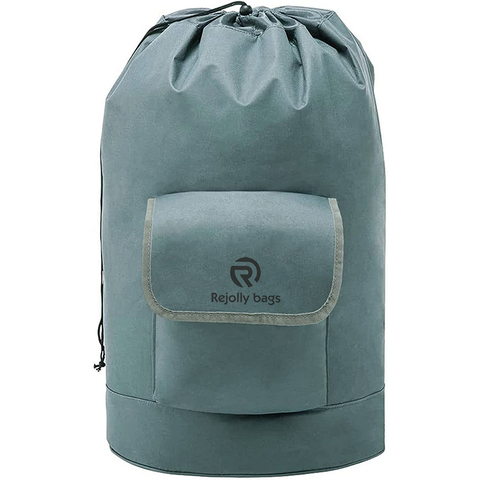 Padded Adjustable Shoulder Strap and Pocket for College Dorm, Durable Oxford Backpack Hamper Bag with Drawstring Closure for Travel Laundry Bag