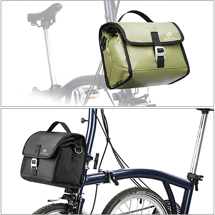 Portable Bike Handlebar Bag Waterproof Cycling Bag 600d Polyester Folding Bicycle Accessories Shoulder Bike Bag