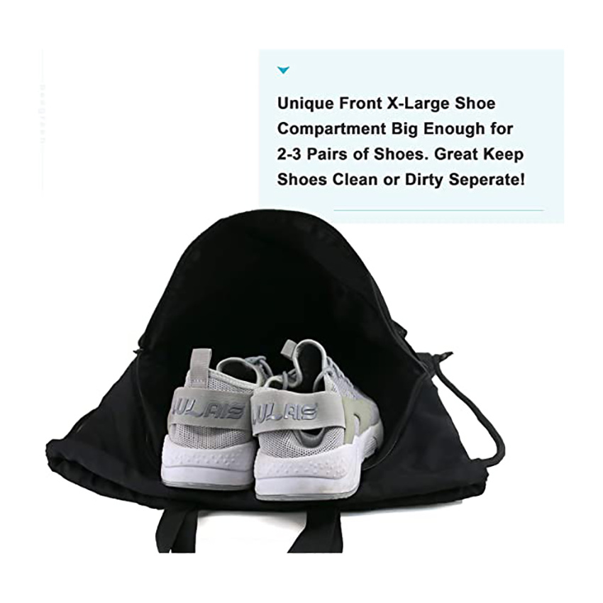 Drawstring Backpack Bag with Shoe Compartment String Cinch Sackpack for Unisex