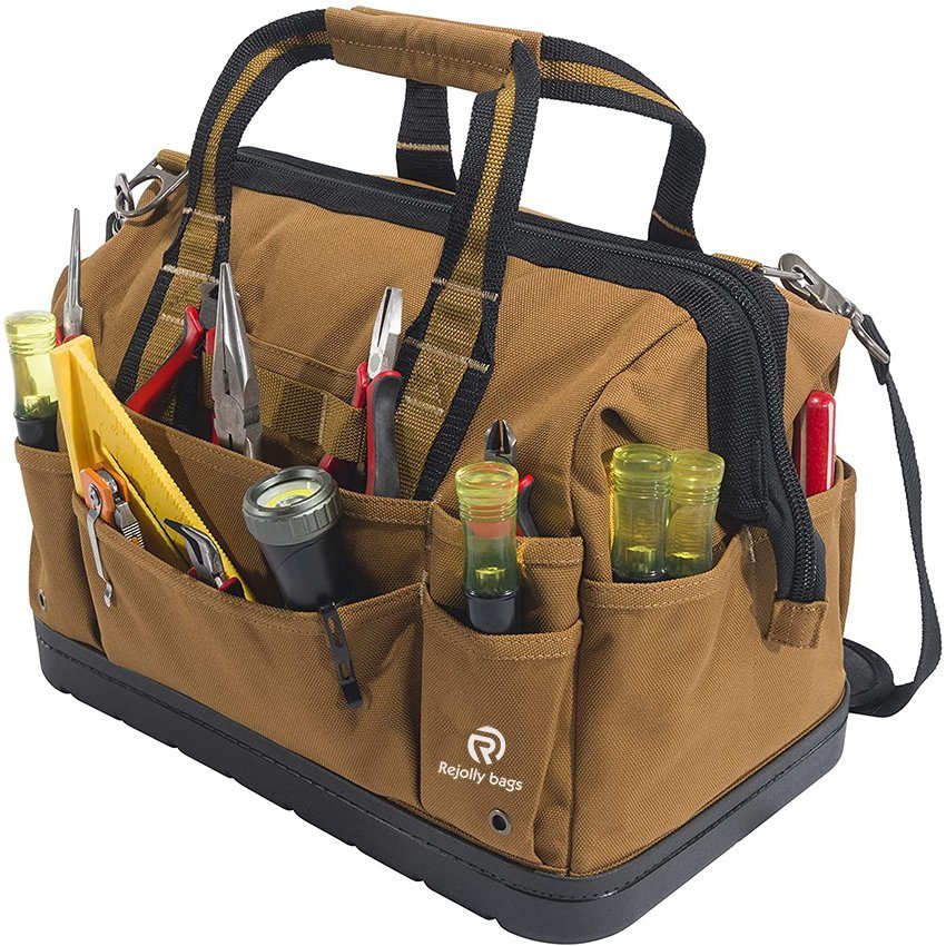 Rugged and Roomy Tool Bag Features Molded, Load-Bearing, Abrasion-Resistant Base Tool Storage Bag