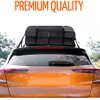 Car Roof Cargo Bag Water Resistant – 8 Reinforced Premium Quality Straps Rubberized Extra Cushioning Car Roof Pad, Travel, Touring, Road Trips Bag