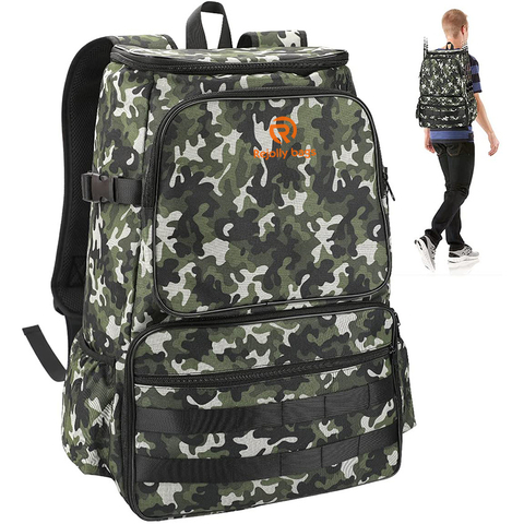 Waterproof Without Trays Tackle Box, Large Storage Fishing Gear Bag with Rod Holder Outdoor Multifunctional Fishing Rod Bags