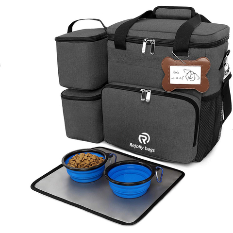 Supplies Weekend Travel Dog Food Bags for Hiking Camping Organizer Pet Travel Accessories 2 Collapsible Dog Bowls