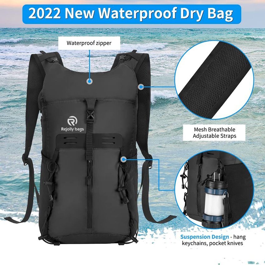 Lightweight Sack Drybag Water Proof Zipper Large Roll Top Drysack for Floating Boating Canoeing Camping Rafting Paddleboarding Swimming Fishing Marine Backpack