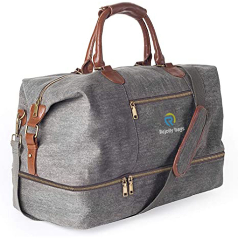 Large 37 Liter Capacity Men′s Weekender Duffle with Shoe Compartment for Travel Bag