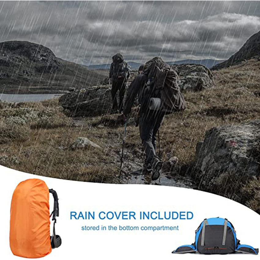 50L Hiking Backpack with Rain Cover for Outdoor Camping, Traveling, Backpacking, Trekking, Mountaineering