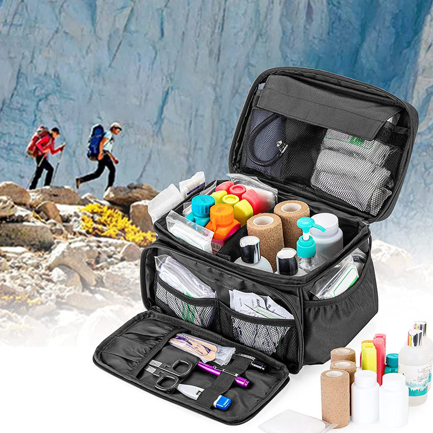 Small Medicine Storage Bag Family First Aid Box for Hiking, Camping and Home