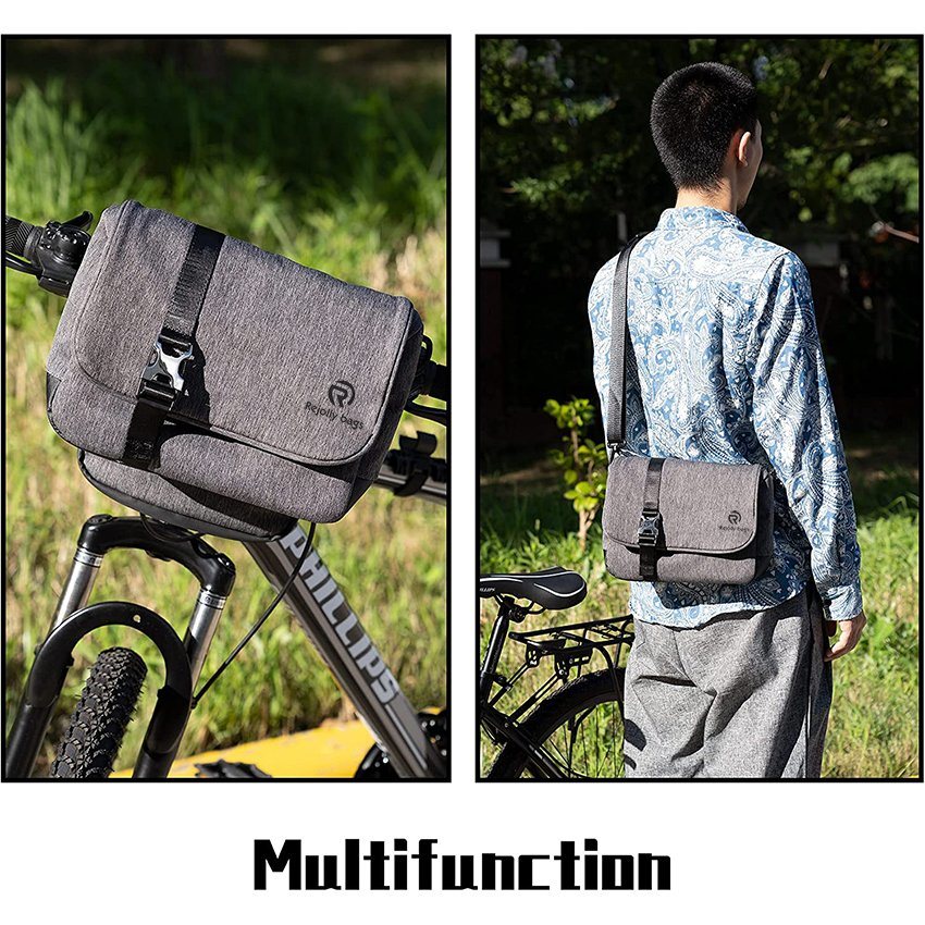 2 in 1 Bike Handlebar Bag Multifunction Quick-Release Bicycle Crossbar Front Bag Removable Work as Handbag Waterproof Bike Bag