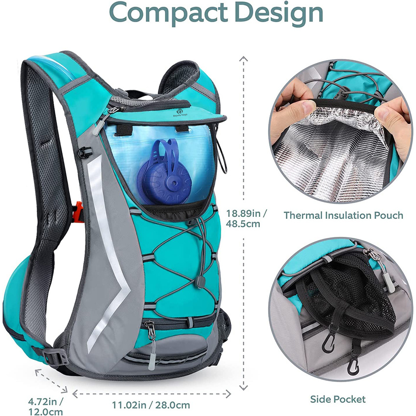 Hydration Backpack with 2L Water Bladder, Lightweight Rucksack for Climbing Hiking Cycling Hydration Bag