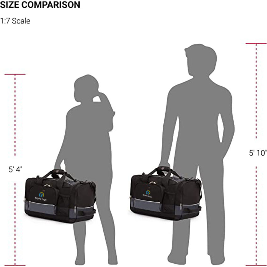 Multi Outdoor Duffle with a Large Capacity Main Compartment, Two End Pockets, and a Front Organizer Pocket for Travel Bags