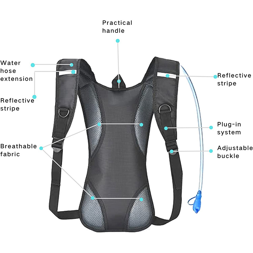 Water Backpack with 2L Hydration Bladder for Men Women Kids for Running Hiking Biking Climbing Hydration Bag