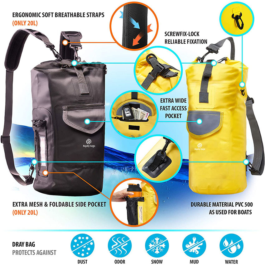 Camping Waterproof Backpack Dry Sack Water Bag for Boating