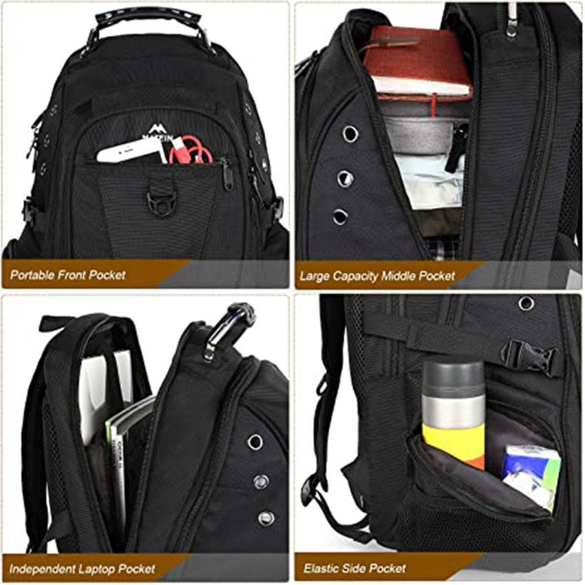 15.6 Inch Wheeled Travel Laptop Backpack on Wheels Business Bookbag Gifts for Men, Black Roller Bag