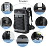 Large Capacity Waterproof Insulated Backpack Roll Top for Hiking, Beach Fishing, Kayaking Bag