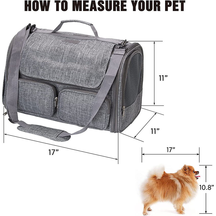 Pet Carrier Dog Cat Soft Sided for Small Medium Puppy Kitten Tsa Airline Approved Travel Leisure Bag for Animals