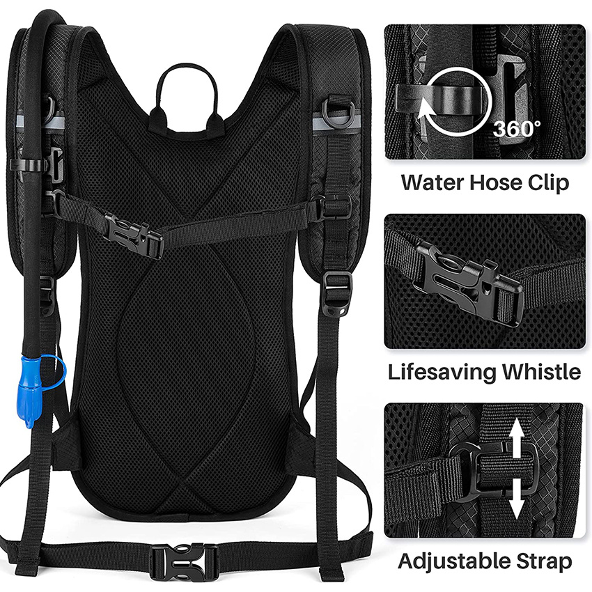 Hiking Hydration Backpack with 2L BPA Free Water Bladder, Small Lightweight and Insulated Pack for Kids, Men and Women to Running, Cycling Hydration Bag