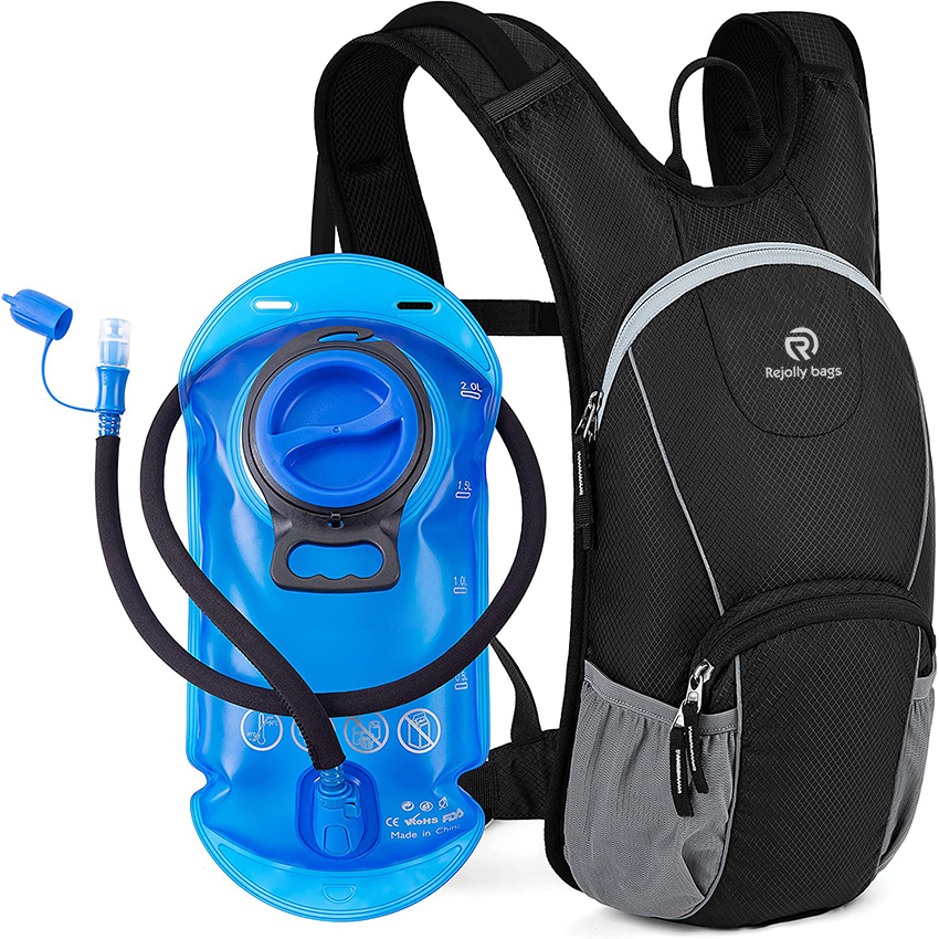Hiking Hydration Backpack with 2L BPA Free Water Bladder, Small Lightweight and Insulated Pack for Kids, Men and Women to Running, Cycling Hydration Bag