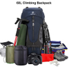 60L Hiking Backpack Men Women Camping Daypack Waterproof Mountaineering Climbing Bag with Rain Cover