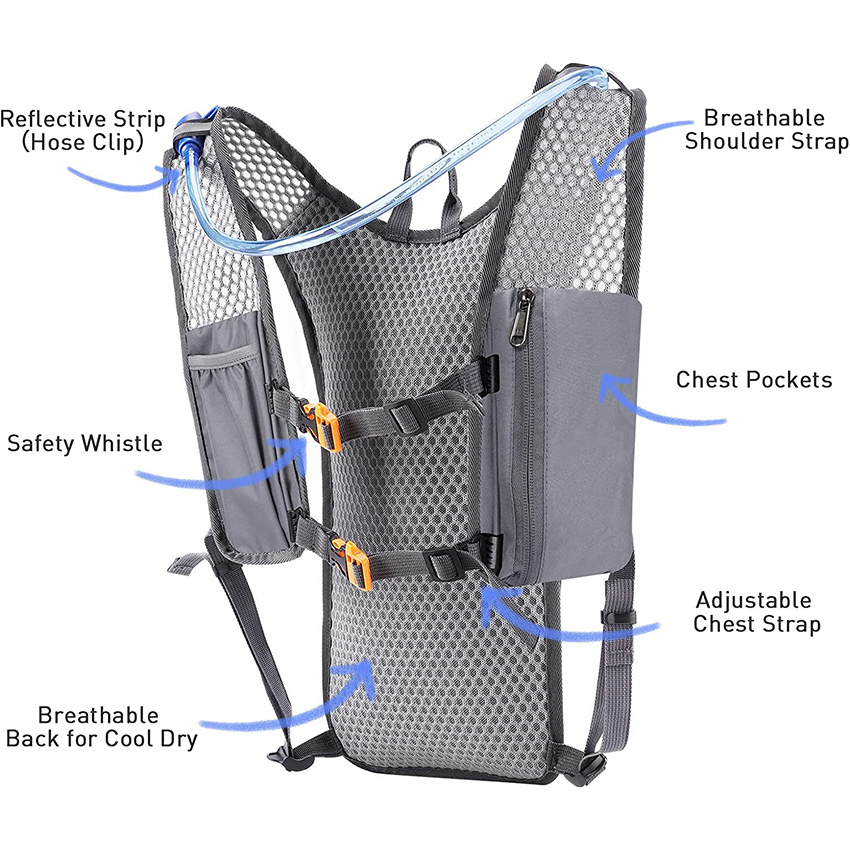 Daypack Adjustable Water Backpack Lightweight Insulated Rucksack Backpack for for Running Cycling Biking Hiking Climbing Hydration Bag