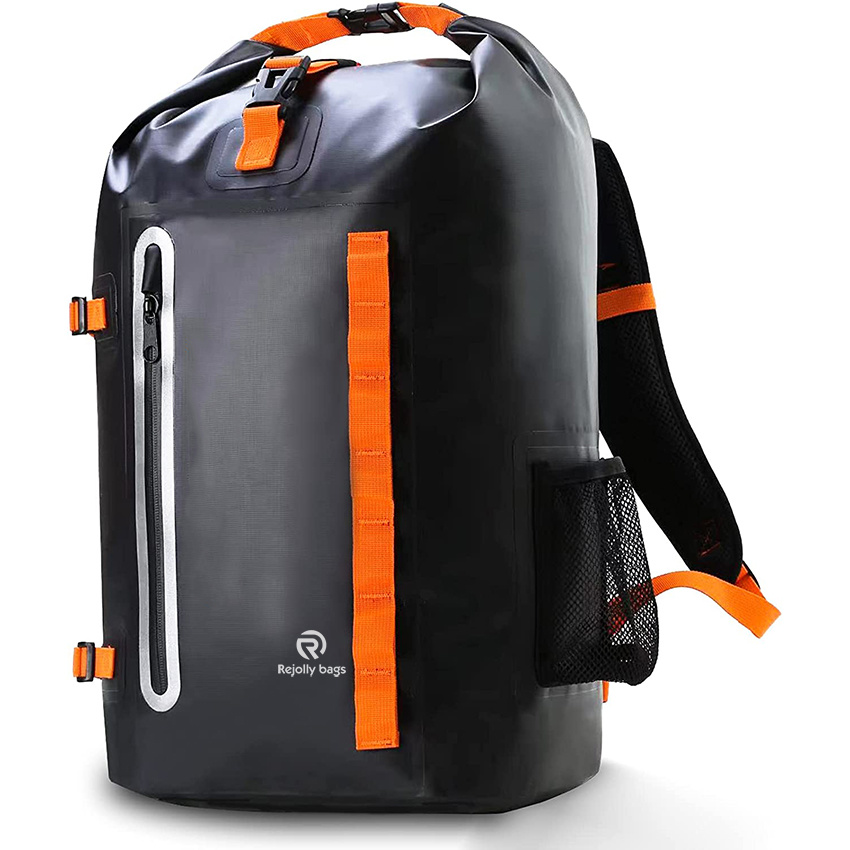 Waterproof Floating Backpack with Heavy Duty Roll-Top Closure and Exterior Zippered Pocket Dry Bag