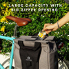 Bike Shopping Bag for Urban Commuter with Large Capacity, Handle and Reflective Spots Modern Stylish Design Bicycle Bag