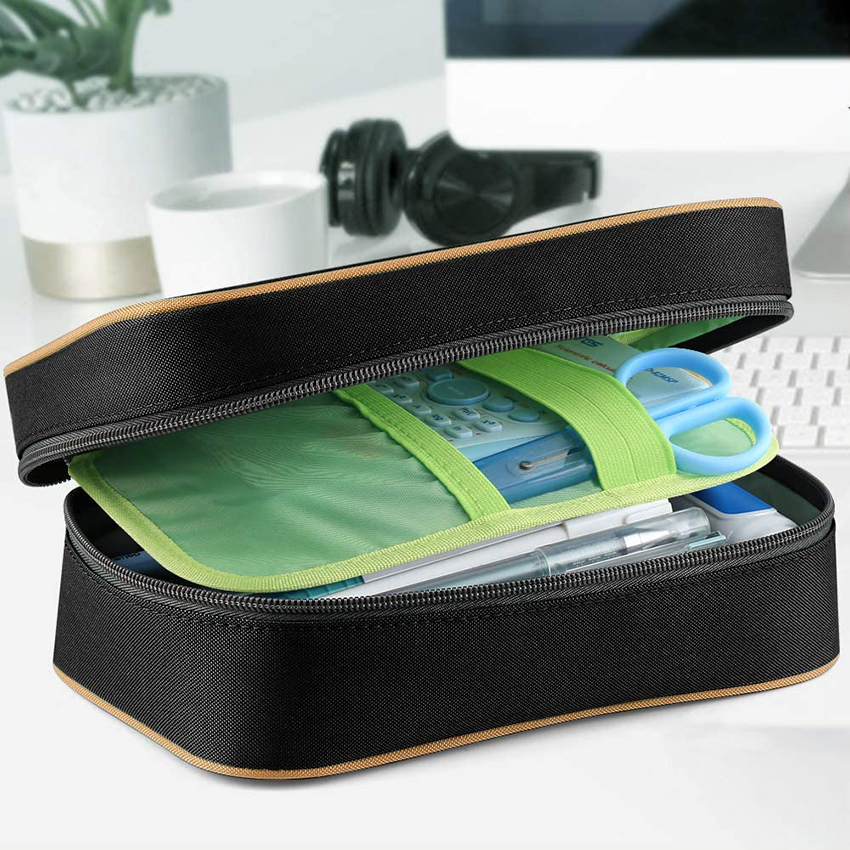 Large Capacity Pencil Holder Pen Bag Makeup Pouch Durable Students Stationery With Double Zipper Pen Bag RJ21641