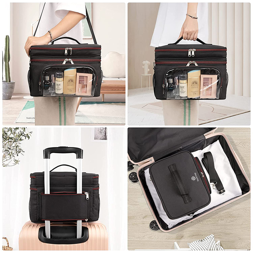 Professional Cosmetic Organizer Case with Heat Insulation Aluminium Film, Travel Make Up Storage Bag for Makeup Artist Cosmetic Bag RJ21688