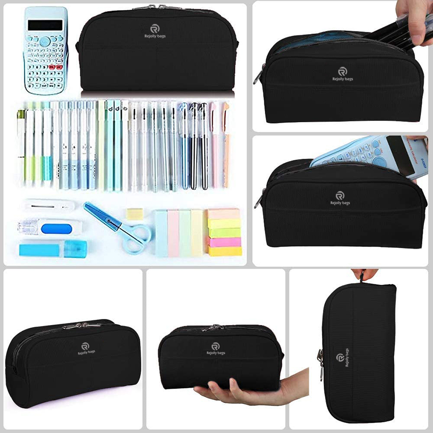 Pencil Case Large Capacity Makeup Pen Bag Stationery Organizer Pencil Pouch with Dual Zippers Pen Bag RJ21653