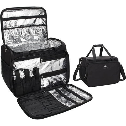 Toiletry Travel Bag, Cosmetics Beauty Hairdresser Bag with Shoulder Strap Insulation Material Cosmetic Bag RJ21684