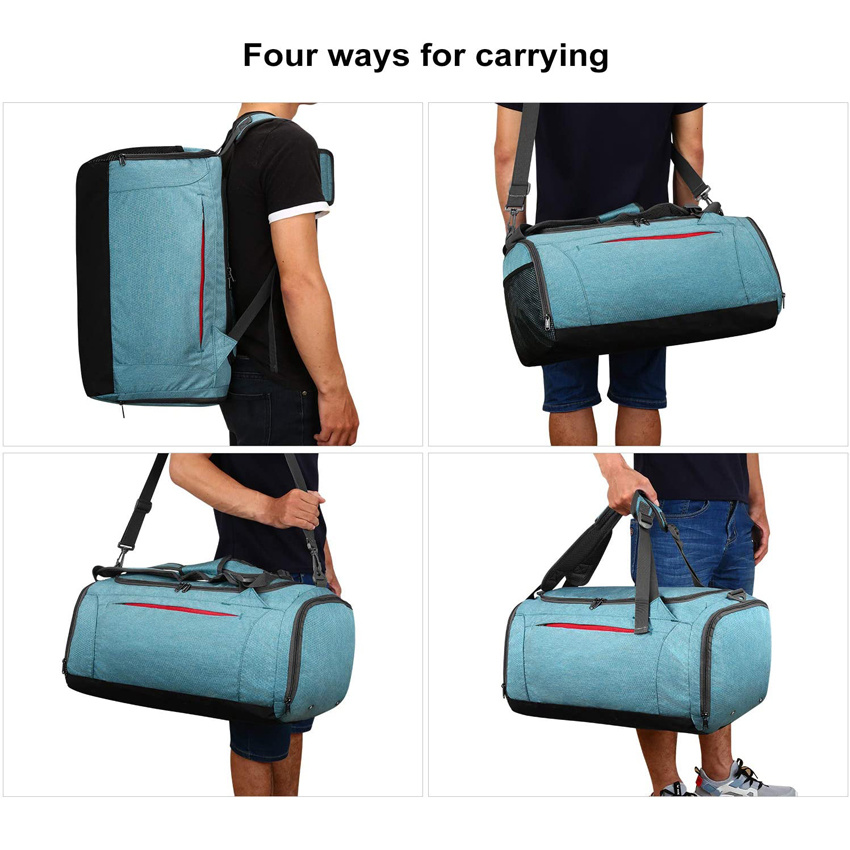 Large Capacity Sports Gym Bag Waterproof Travel Duffel Bag with Wet Pocket Shoes Compartment for Men Women