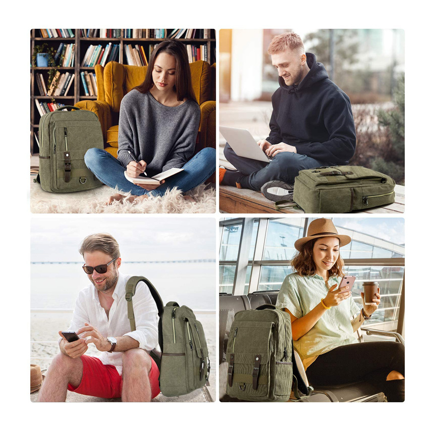 Waterproof Laptop Backpack Lightweight School Bag Canvas Daypacks Travel Back Pack